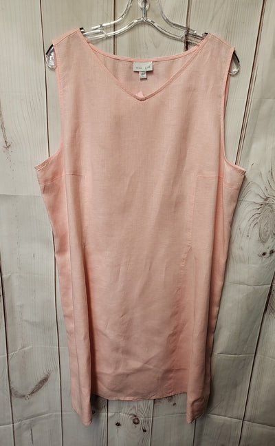 J Jill Women's Size XL Pale Pink Linen Dress