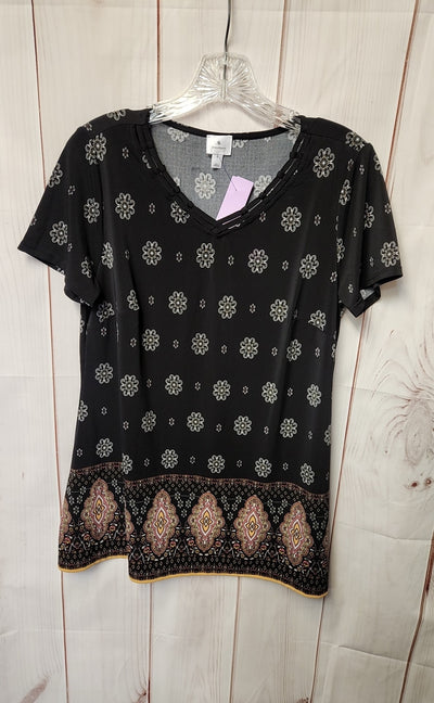 Dressbarn Women's Size S Black Short Sleeve Top
