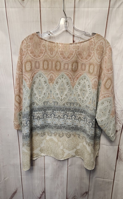 Chico's Women's Size 3 = US XL Pink 3/4 Sleeve Top