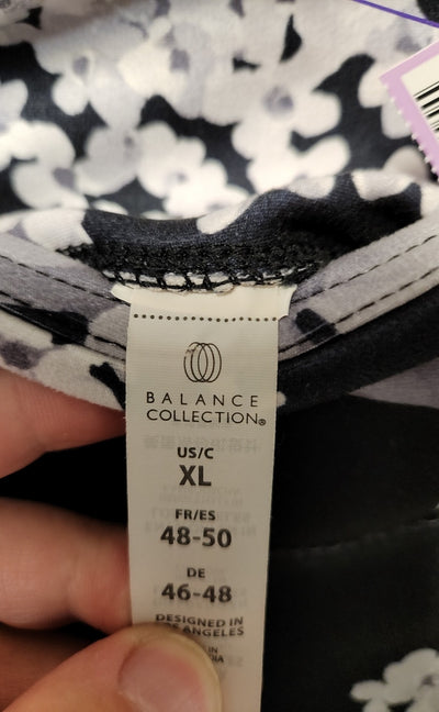 Balance Women's Size XL Black & Gray Floral Active Capris