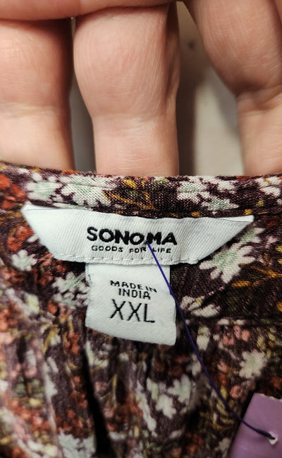 Sonoma Women's Size XXL Brown Sleeveless Top