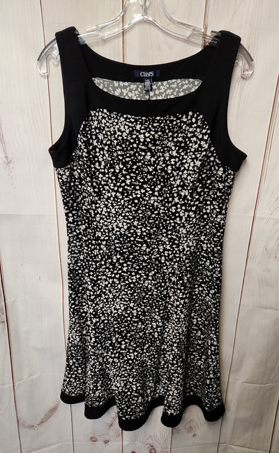 Chaps Women's Size L Black Floral Dress
