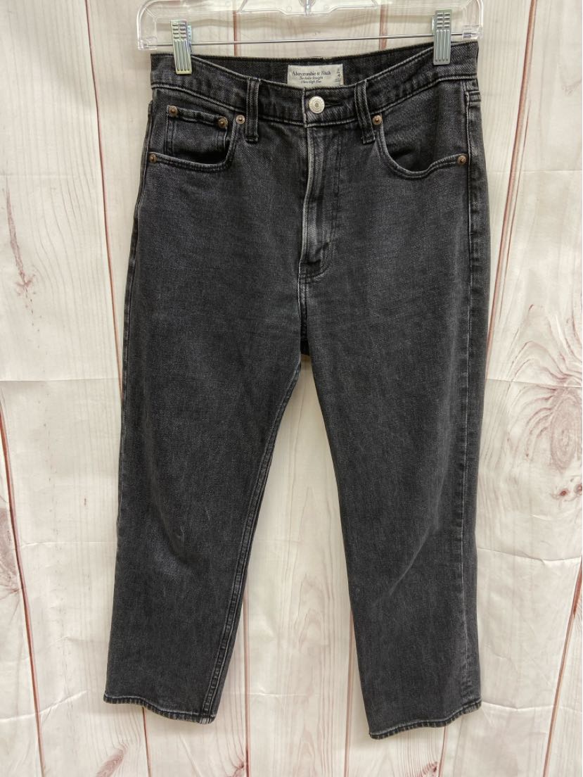 Abercrombie & Fitch Women's Size 4 Black Jeans The Ankle Straight Ultra High Ris