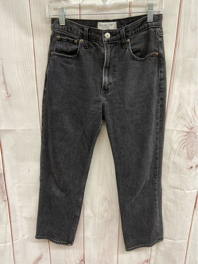 Abercrombie & Fitch Women's Size 4 Black Jeans The Ankle Straight Ultra High Ris