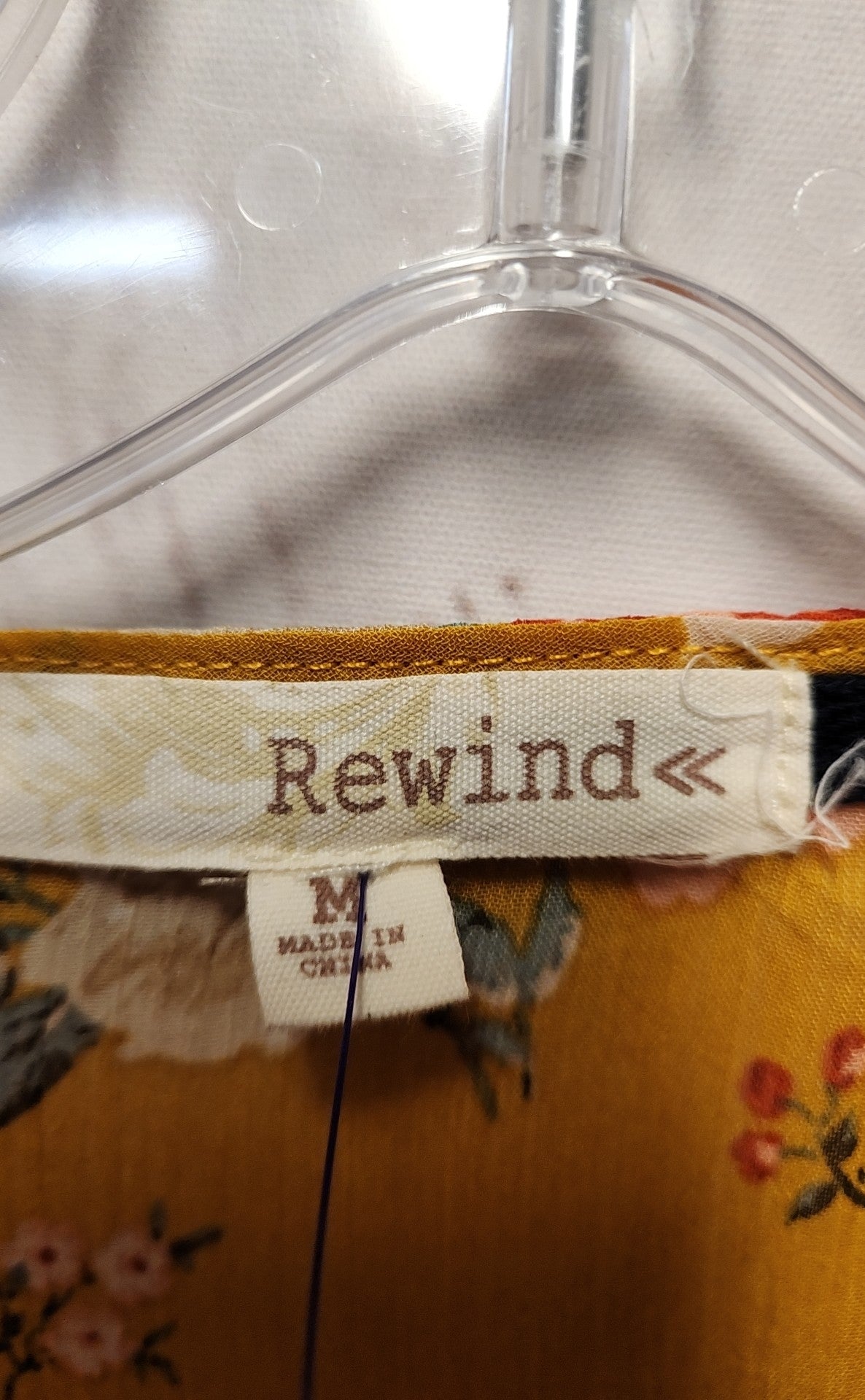 Rewind Women's Size M Yellow Floral Cardigan