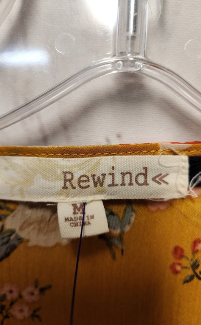Rewind Women's Size M Yellow Floral Cardigan