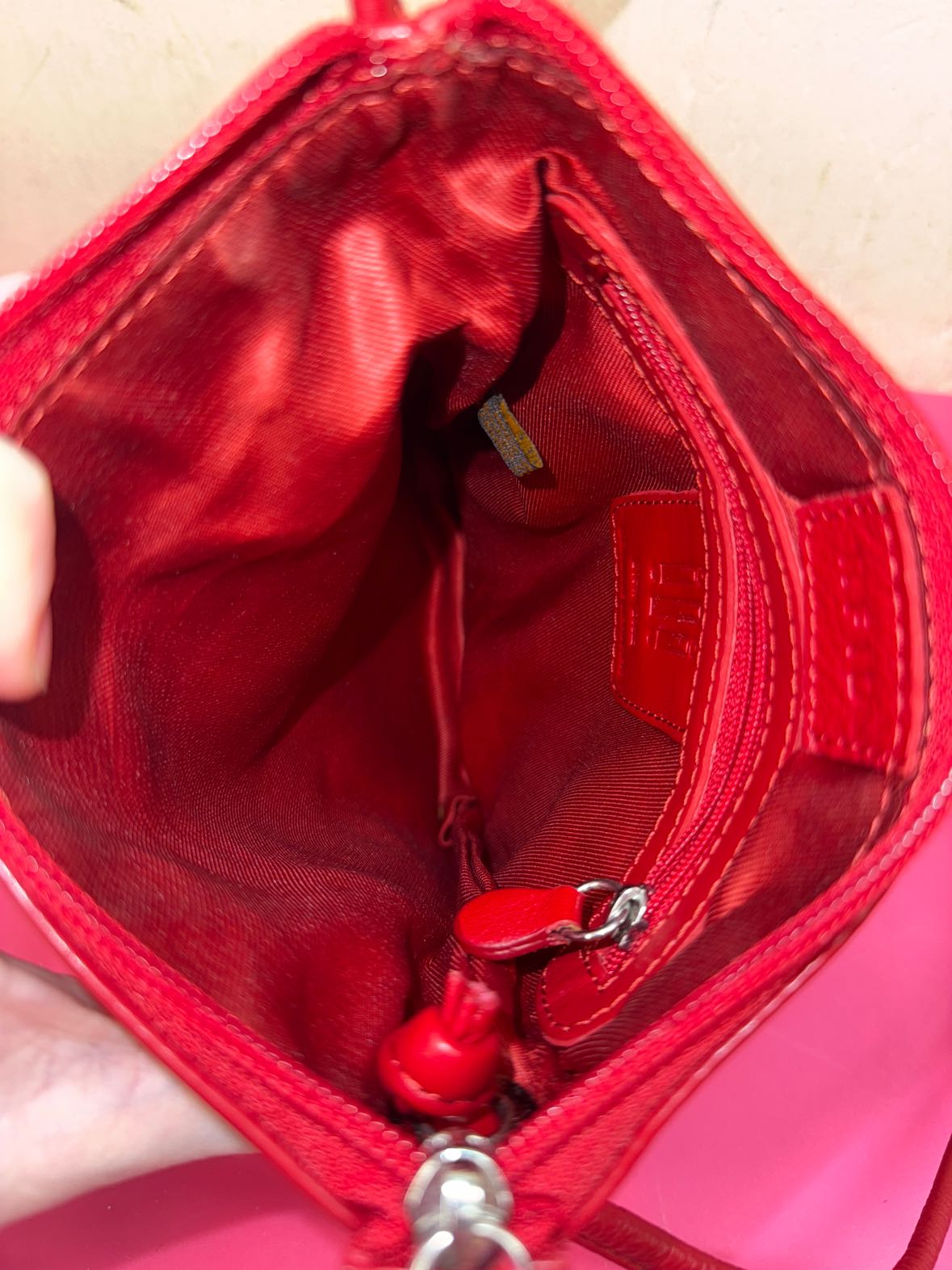 Ili Red Leather Crossbody Purse Bag w/ RFID