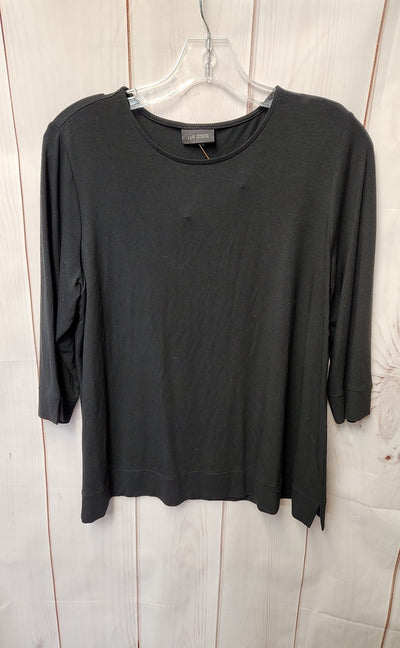 J Jill Wearever Collection Women's Size M Black 3/4 Sleeve Top