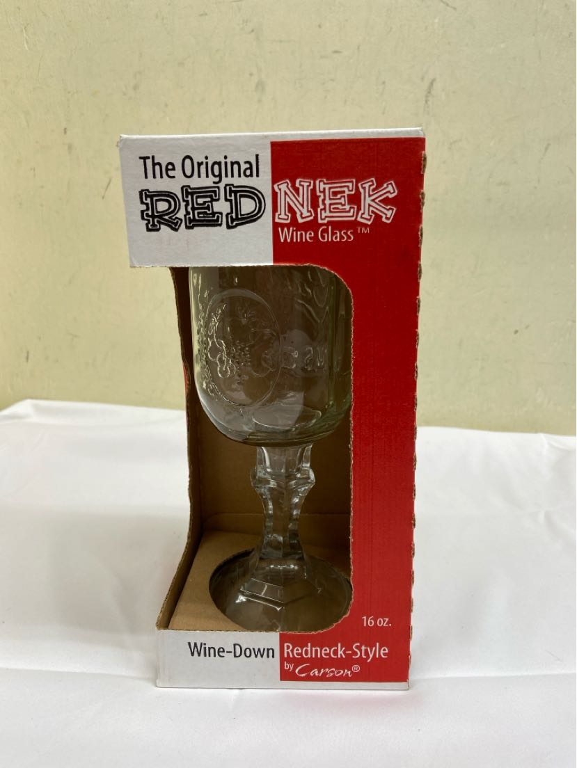 NIB The Original Red Nek Wine Glass