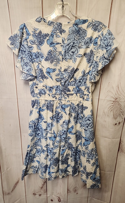Eliza J Women's Size 4 White & Blue Floral Dress