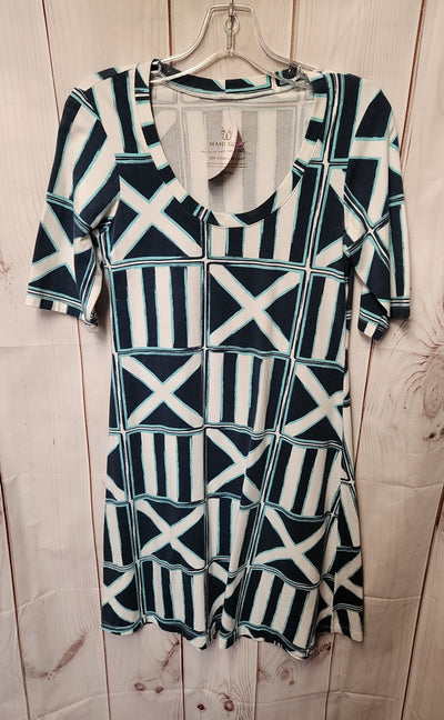 Mahi Gold Women's Size S Blue & White Dress