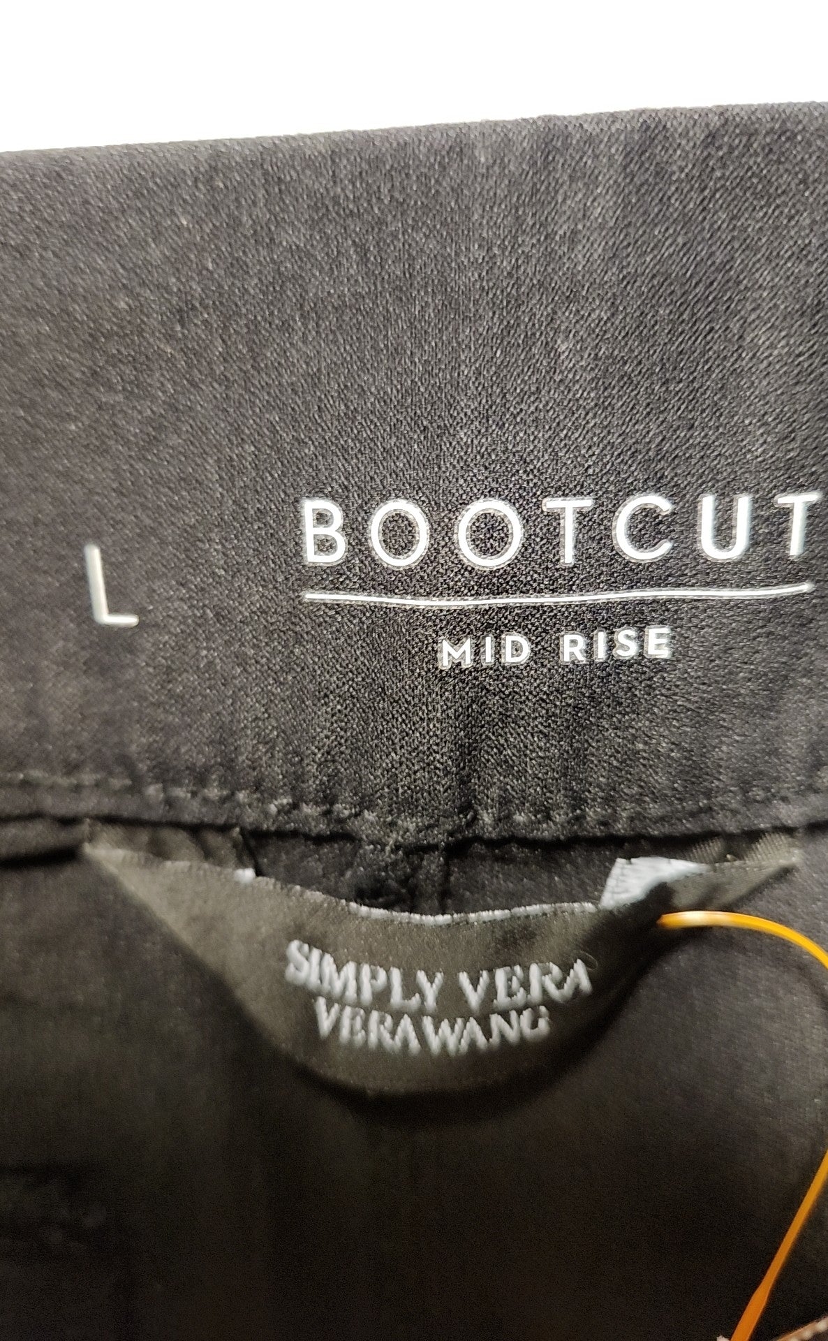 Simply Vera Women's Size L Black Pants Bootcut Mid Rise