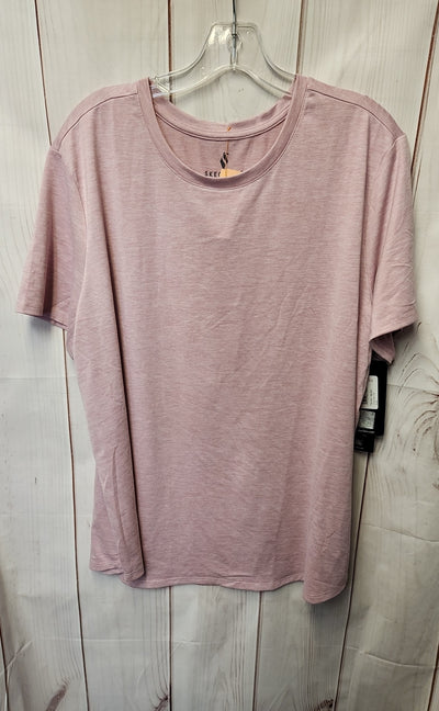 NWT Skechers Women's Size 2X Pink Short Sleeve Top