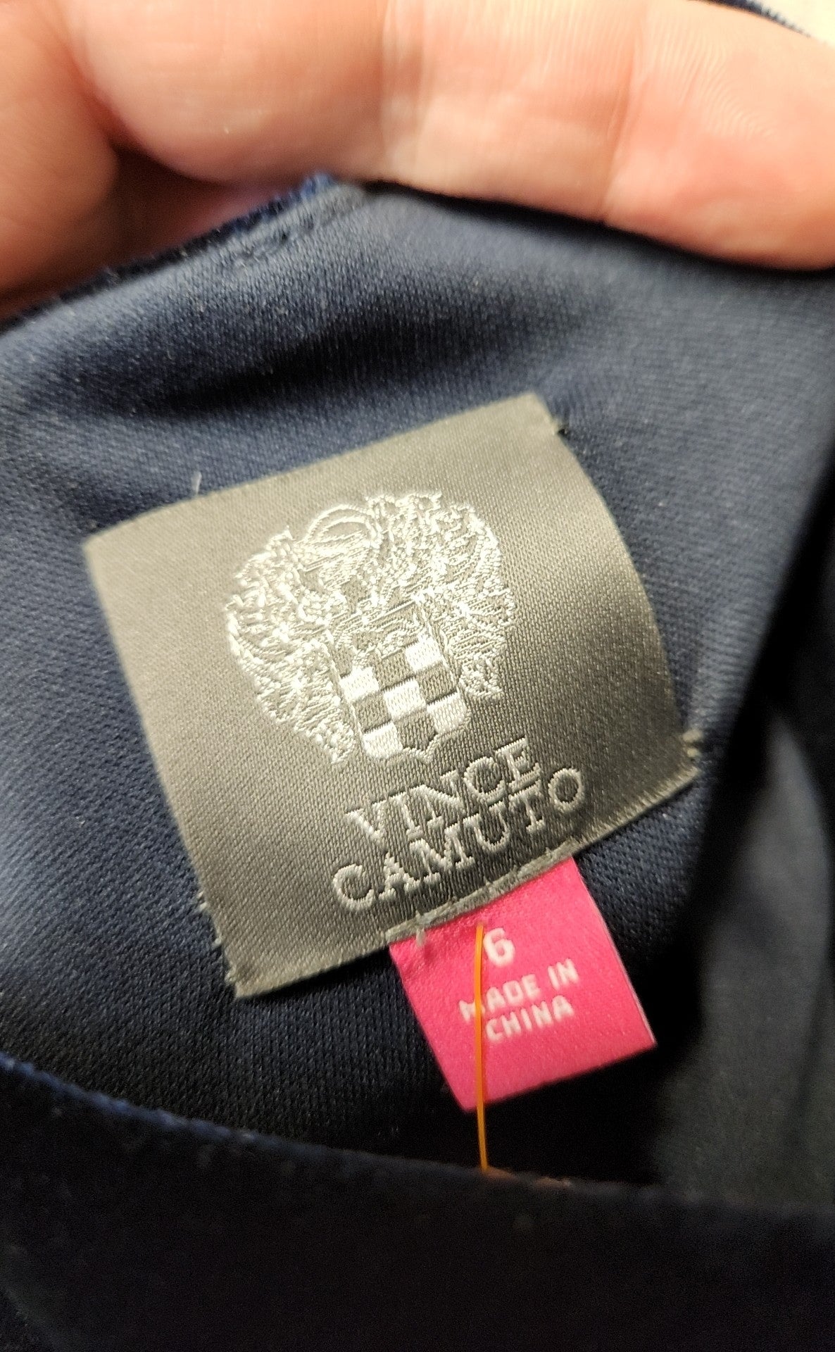 Vince Camuto Women's Size 6 Navy Velour Dress