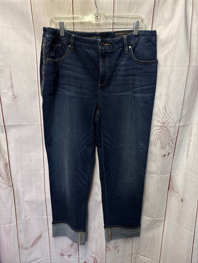 NWT Chico's Women's Size 3 = 16 Girlfriend Ankle Blue Jeans