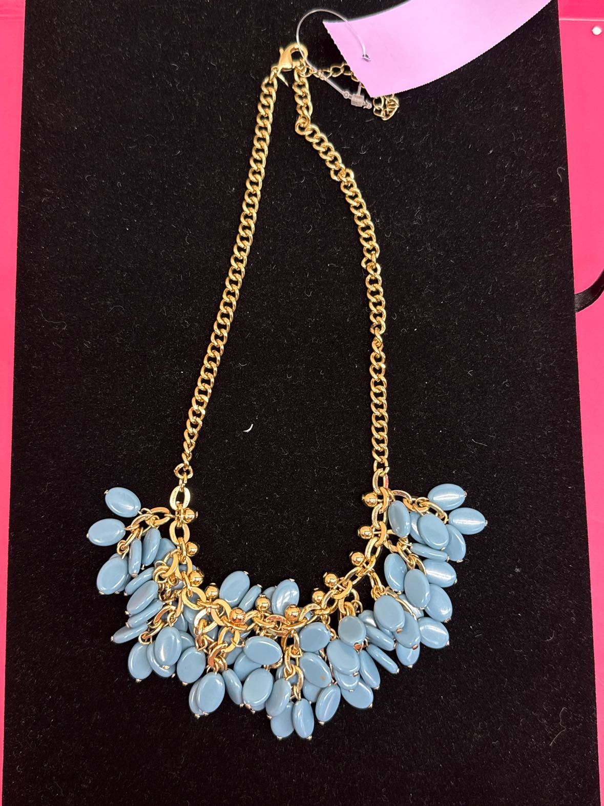 Gold & Blue Bead Necklace