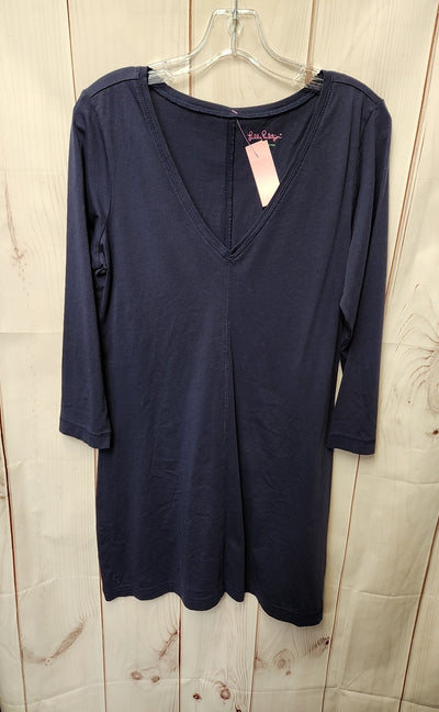 Lilly Pulitzer Women's Size L Navy Cotton Dress