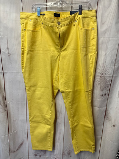 Talbots Women's Size 33 (15-16) Yellow Jeans Slim Ankle Jean