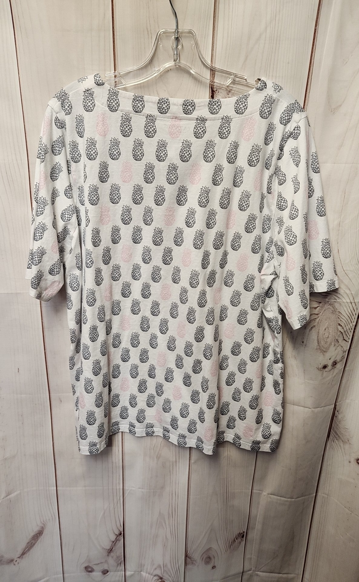 Talbots Women's Size 2X White Short Sleeve Top