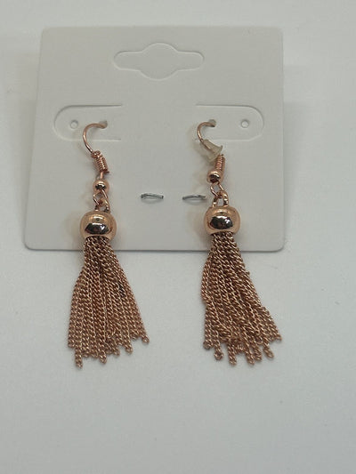 Rose Gold Tassel Earrings