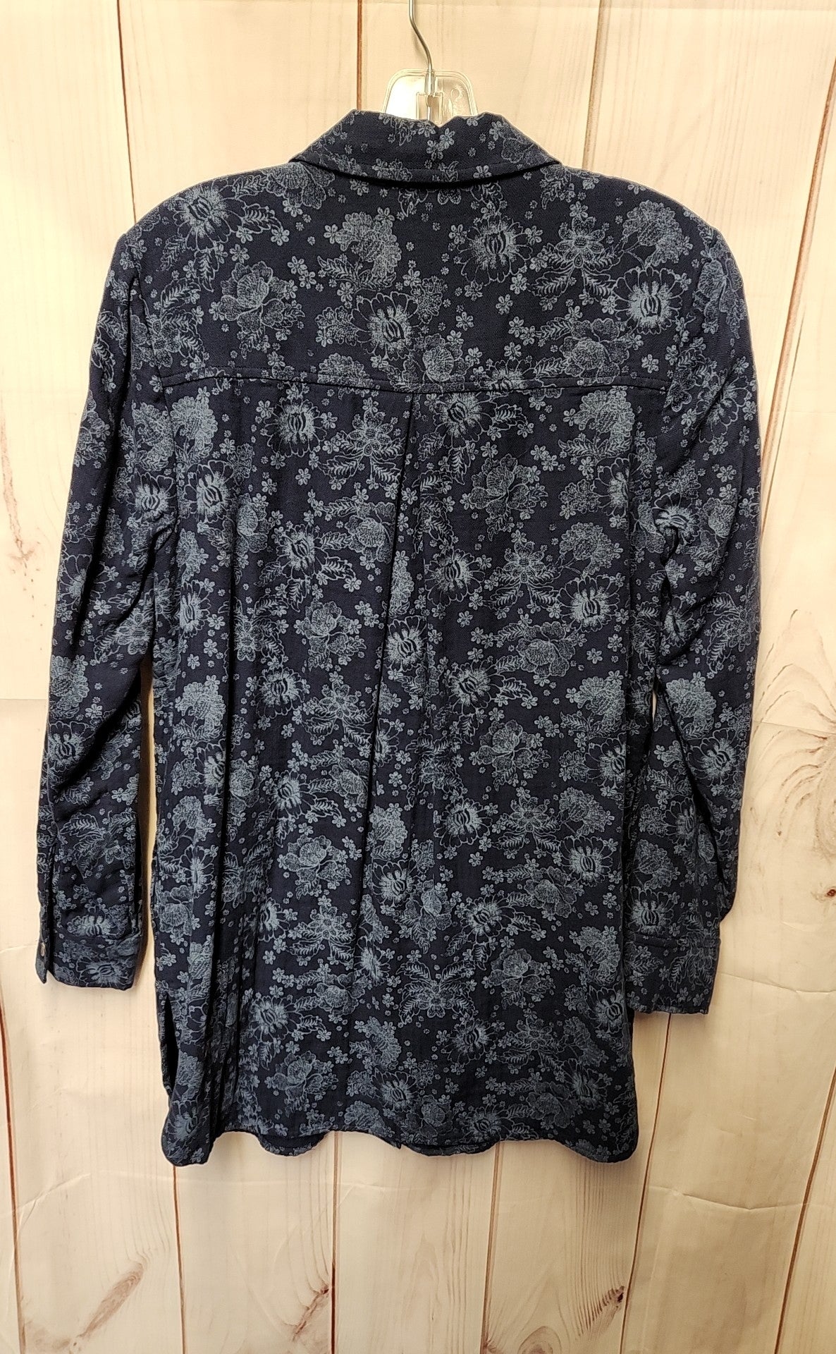 NWT Pure Jill Women's Size XS Blue Floral 3/4 Sleeve Top
