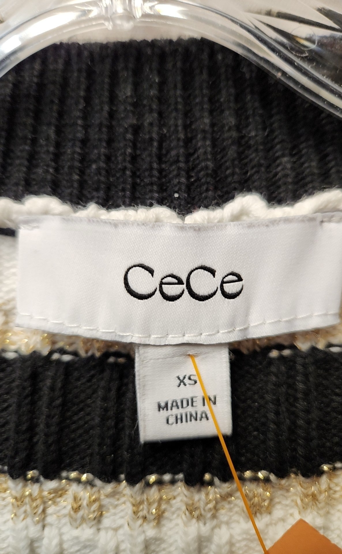 Cece Women's Size XS White & Black Cardigan