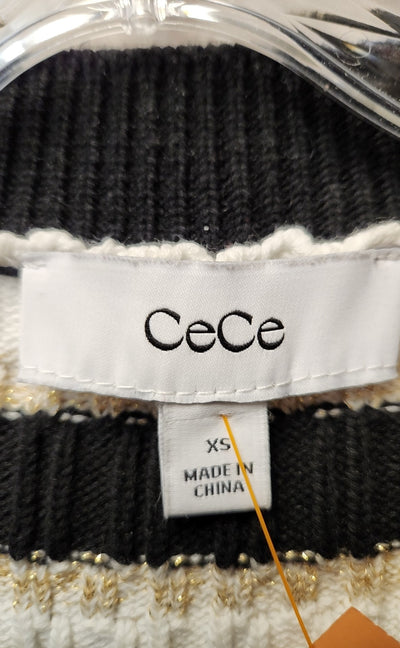 Cece Women's Size XS White & Black Cardigan