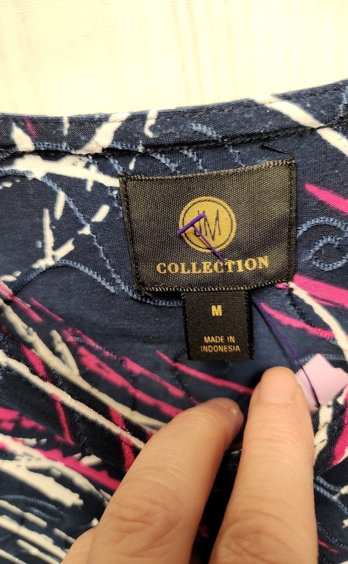 JM Collection Women's Size M Blue 3/4 Sleeve Top