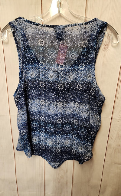 Stoosh Women's Size L Blue Sleeveless Top