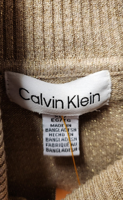 Calvin Klein Women's Size XL Beige Metallic Sweater