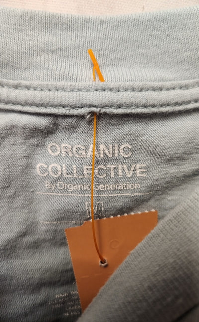 Organic Collective Women's Size M Light Blue Short Sleeve Top