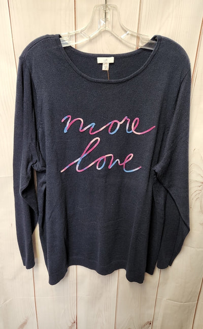 J Jill Women's Size 2X Navy Sweater