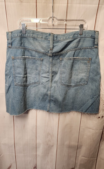 NWT Madewell Women's Size 34 = 18 Blue Skirt Rigid Denim A-Line