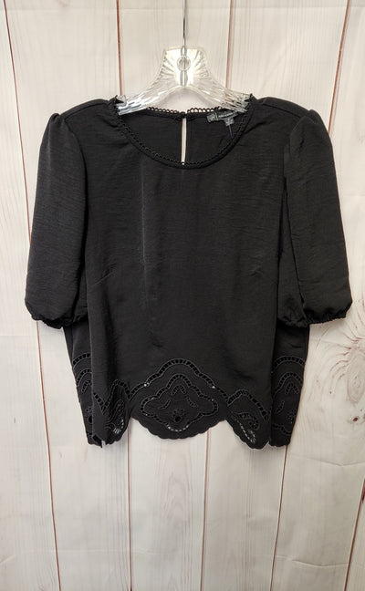 Adrianna Papell Women's Size M Black Short Sleeve Top