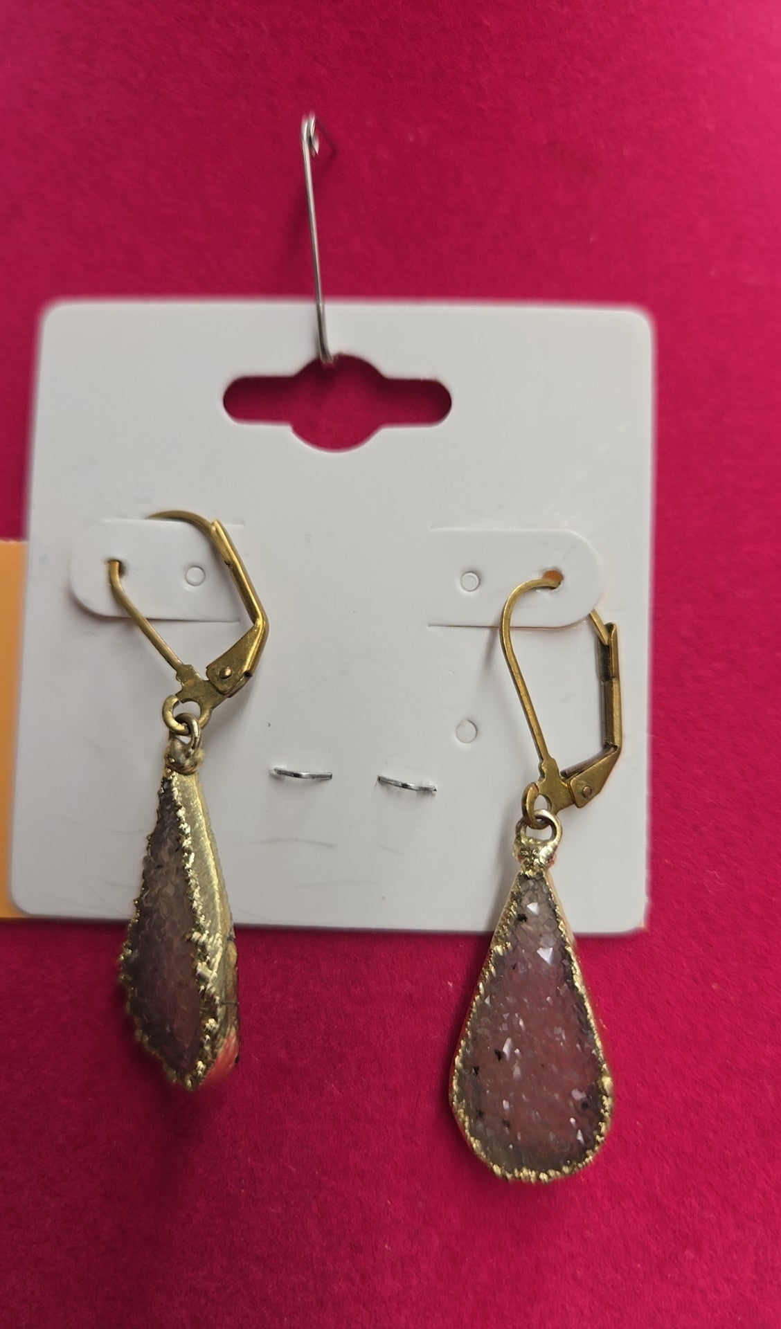 Gray Stone Drop Earrings