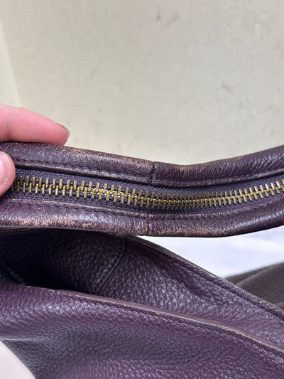 Pour la Victoire Purple Leather Hobo Shoulder Purse Bag AS IS - Wear