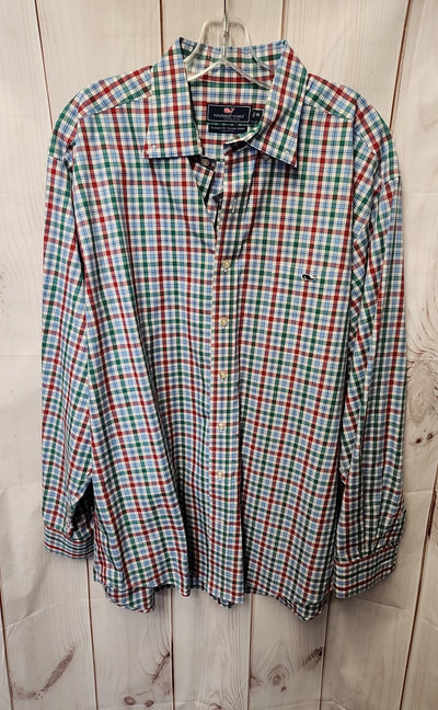 Vineyard Vines Men's Size XL Blue & Green Shirt