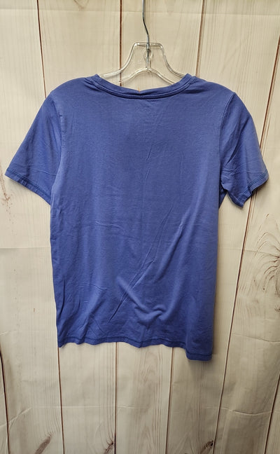 Logo Women's Size S Blue Short Sleeve Top