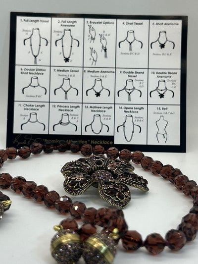 Heidi Daus Premier Attraction 5 Pc Flower Tassel Necklace Bracelet 15 Ways Wear