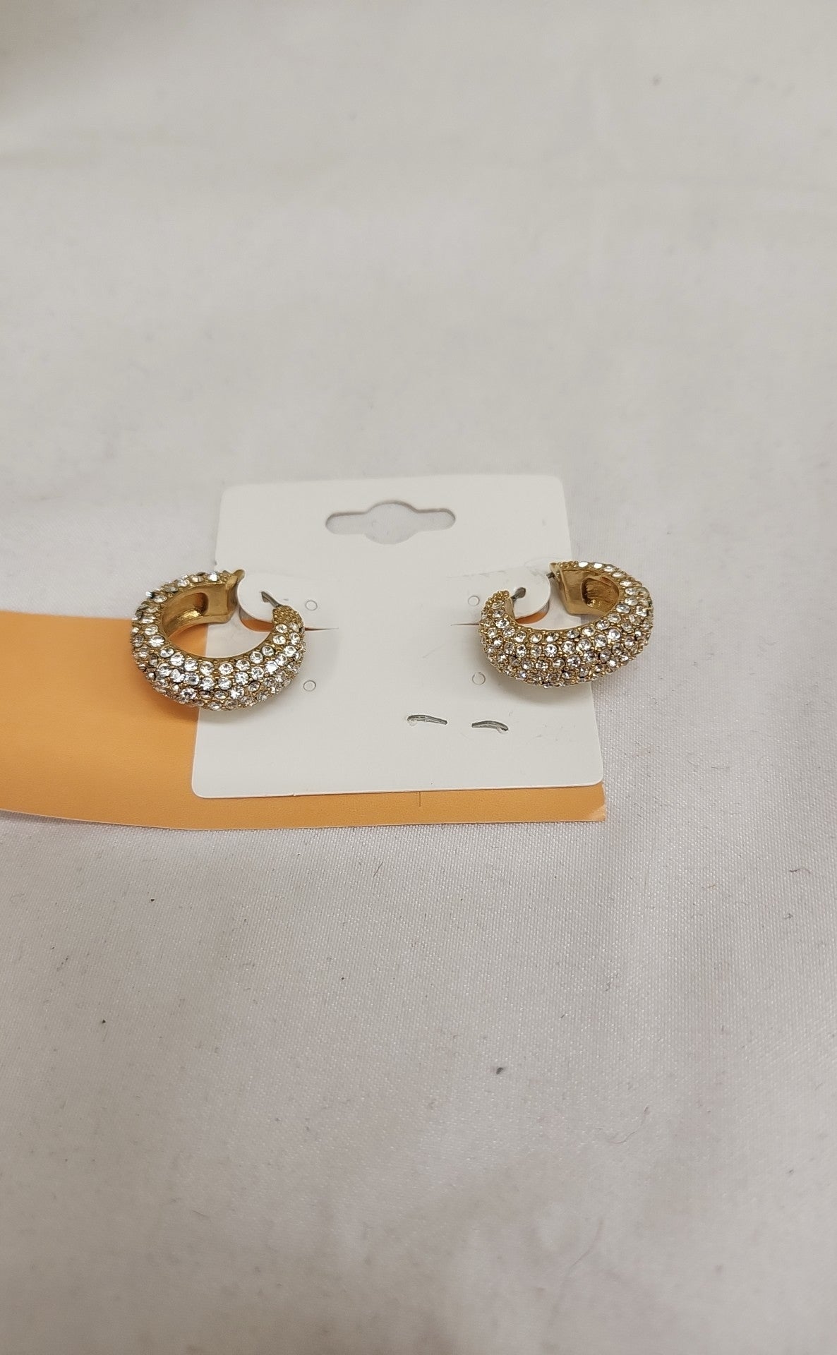 Monet Gold Rhinestone Earrings