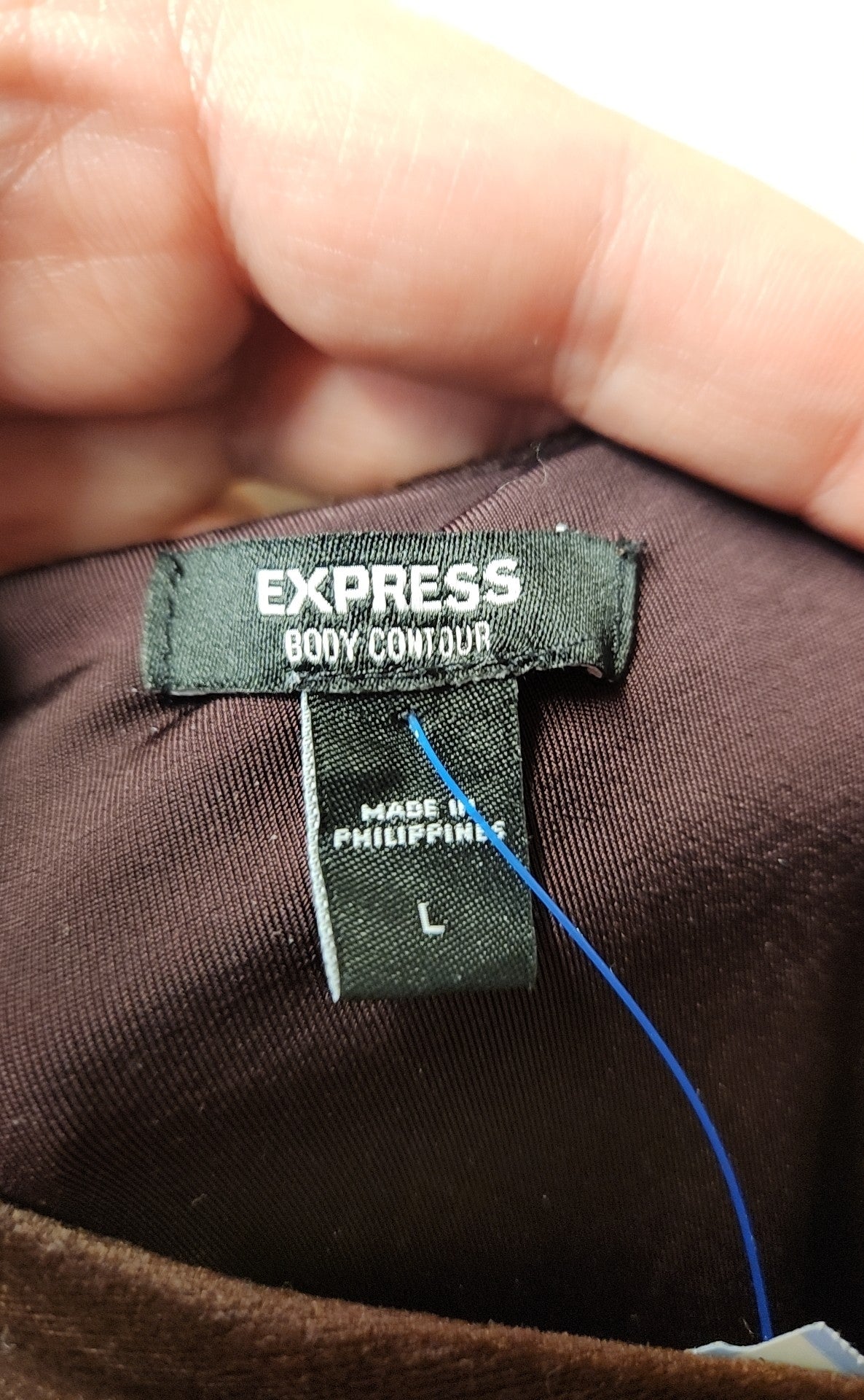 Express Women's Size L Brown Velour Bodysuit