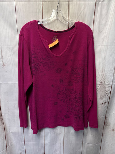 Made for Life Women's Size 3X Pink Long Sleeve Top