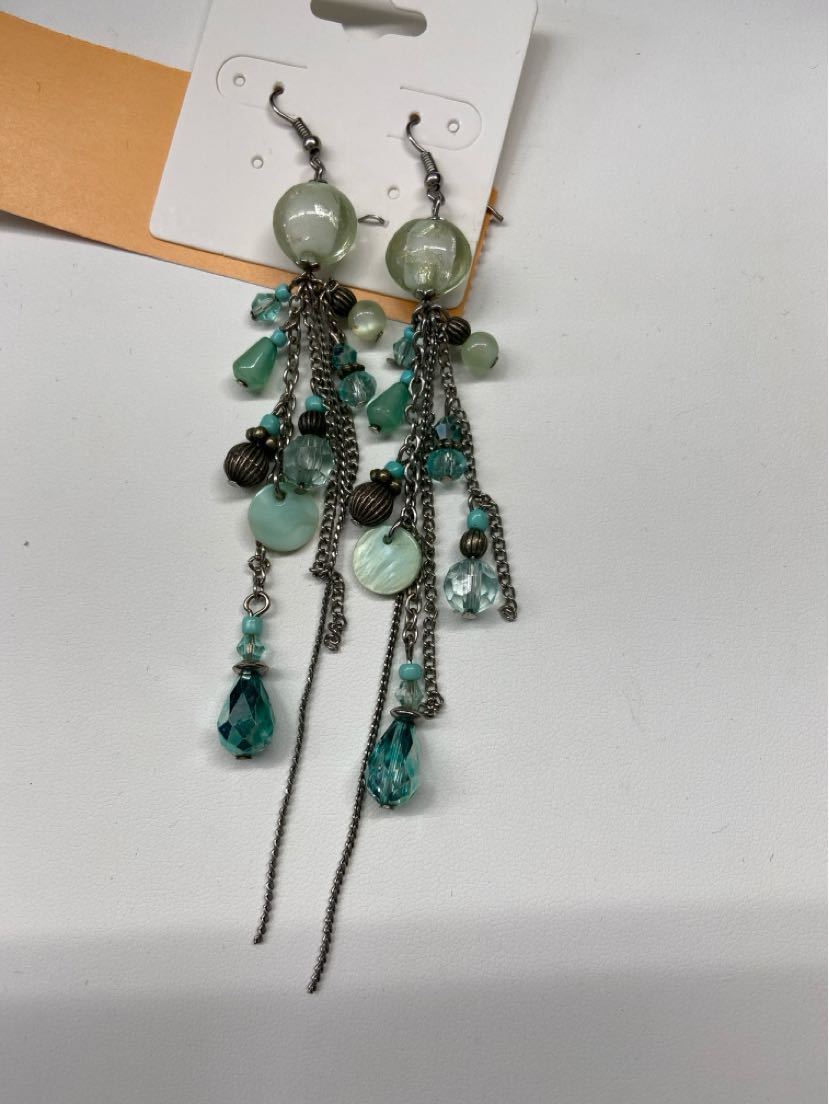 Blue & Green Beaded Earrings