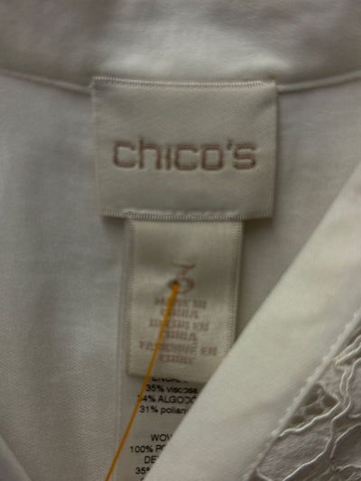 Chico's Women's Size 3 = XL White Long Sleeve Top