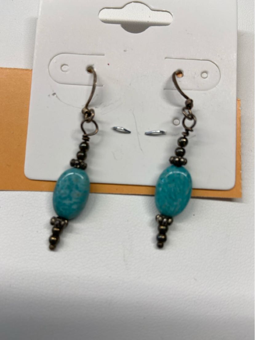 Blue Beaded Earrings