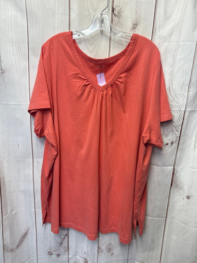 Woman Within Women's Size 3X Red Short Sleeve Top