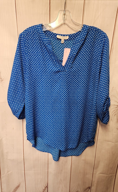 Chaus Women's Size S Blue 3/4 Sleeve Top