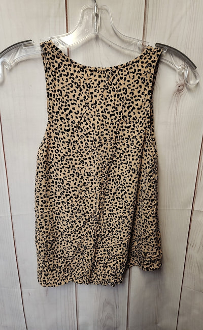 Love Fire Women's Size XS Beige Animal Print Sleeveless Top