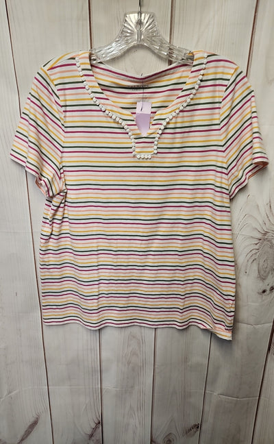 Talbots Women's Size L Petite Pink Short Sleeve Top