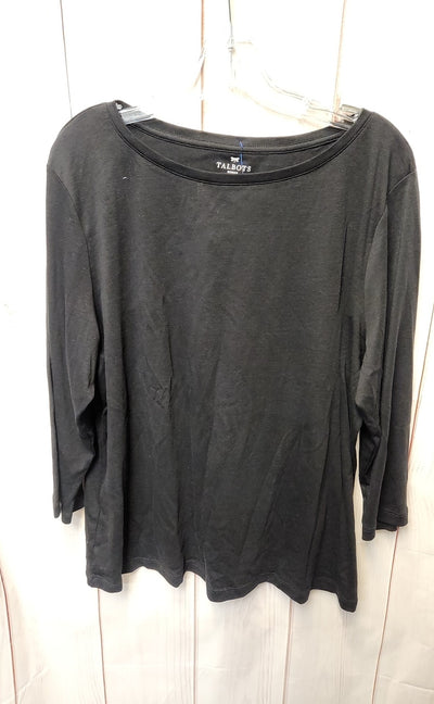 Talbots Women's Size 2X Black Long Sleeve Top
